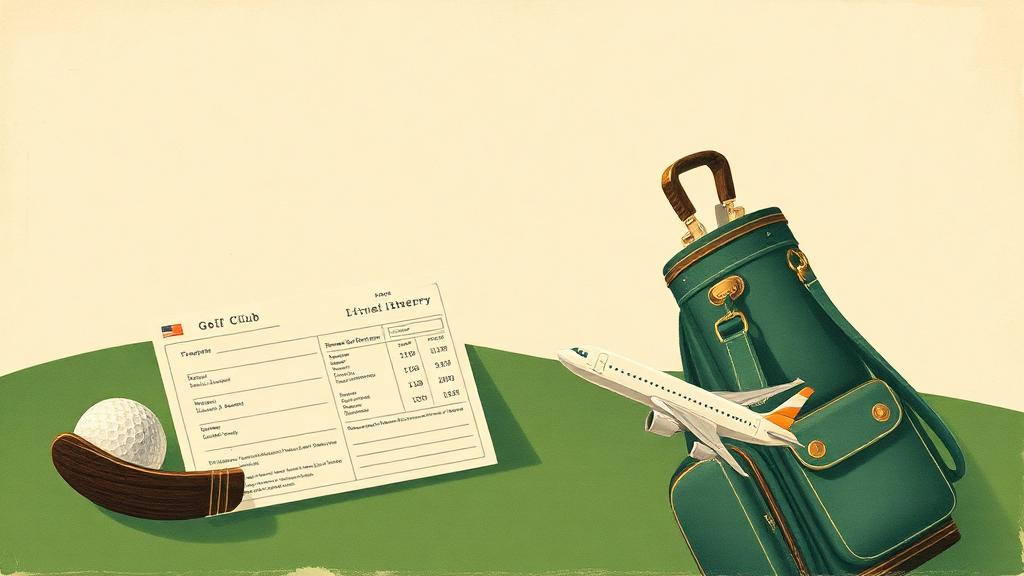 Trip itinerary and golf bag